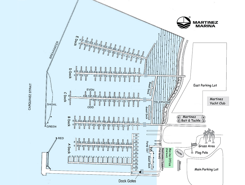 Martinez Marina Map Graphic Slips